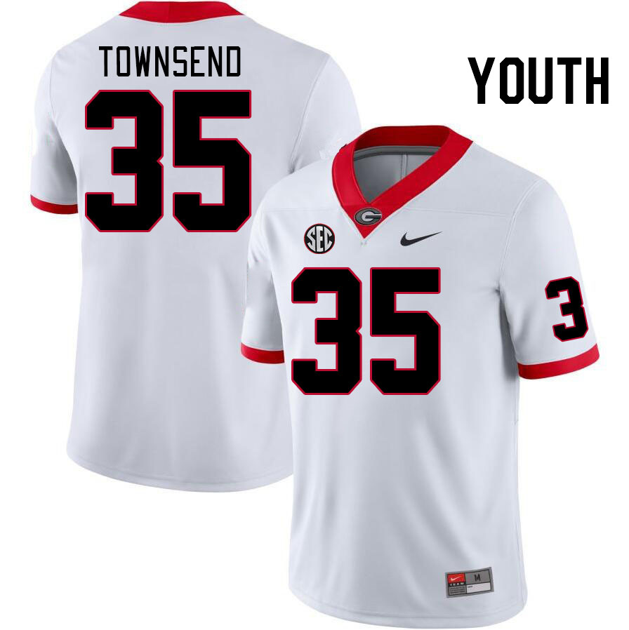 Youth #35 Kavon Townsend Georgia Bulldogs College Football Jerseys Stitched-White